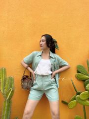 Áo sơ mi tay ngắn 2 túi TT linen Cói Design