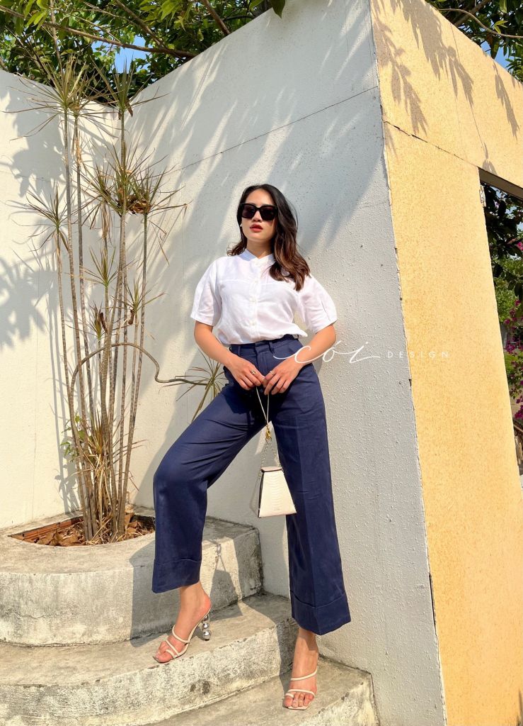 Quần suông linen lật lai Cói Design