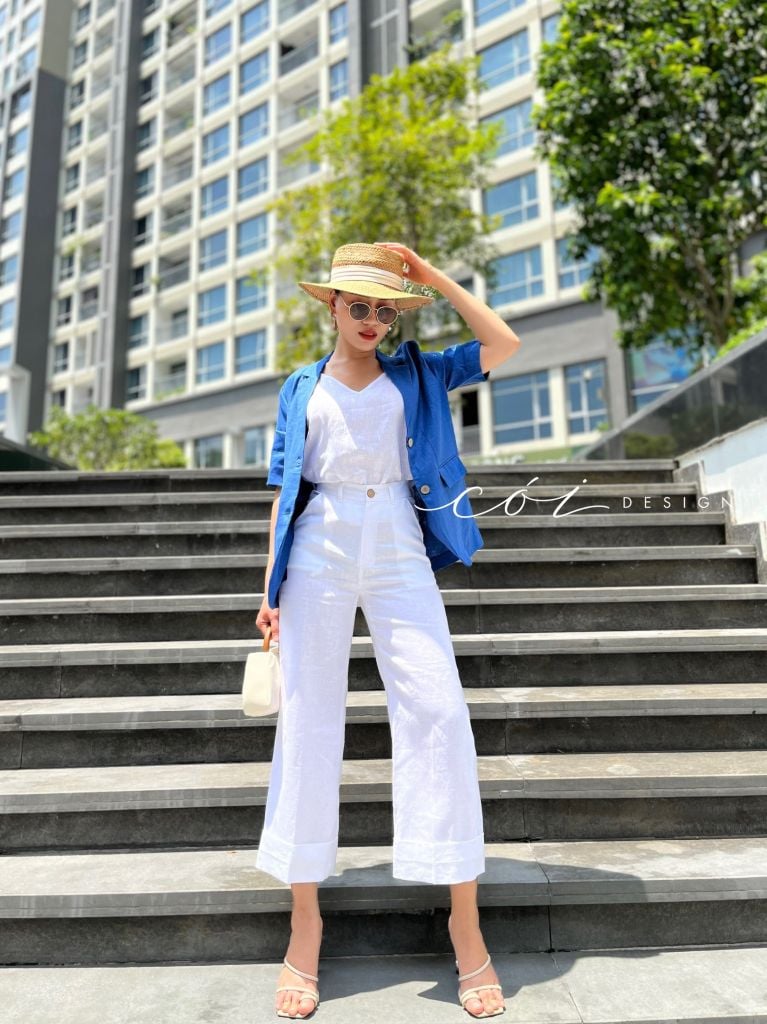 Quần suông linen lật lai Cói Design