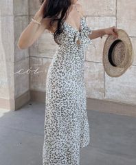 Đầm linen 2 dây họa tiết Cói Design