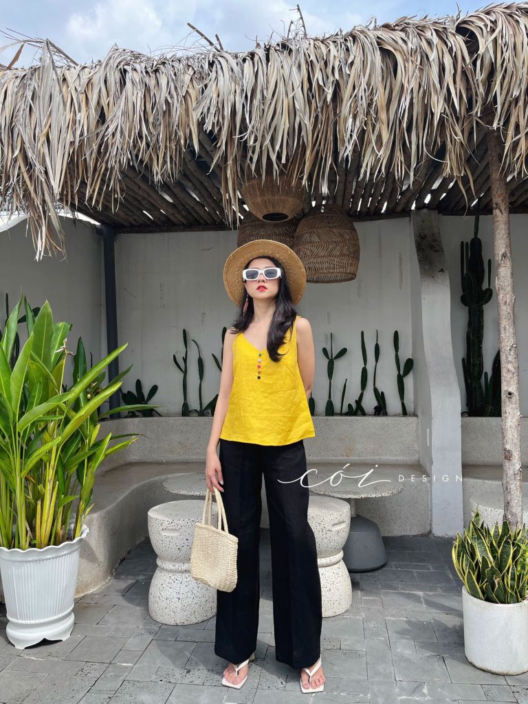 Quần suông linen tưng premium Cói Design