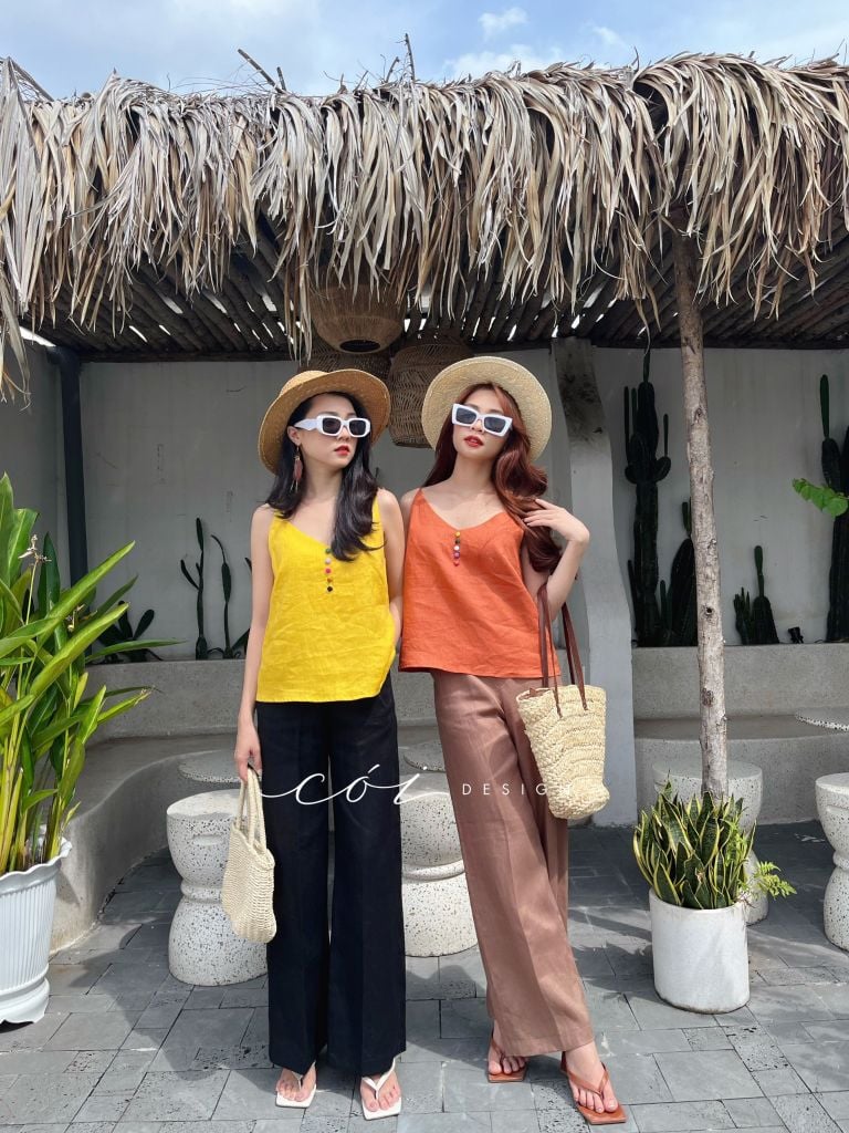 Quần suông linen tưng premium Cói Design