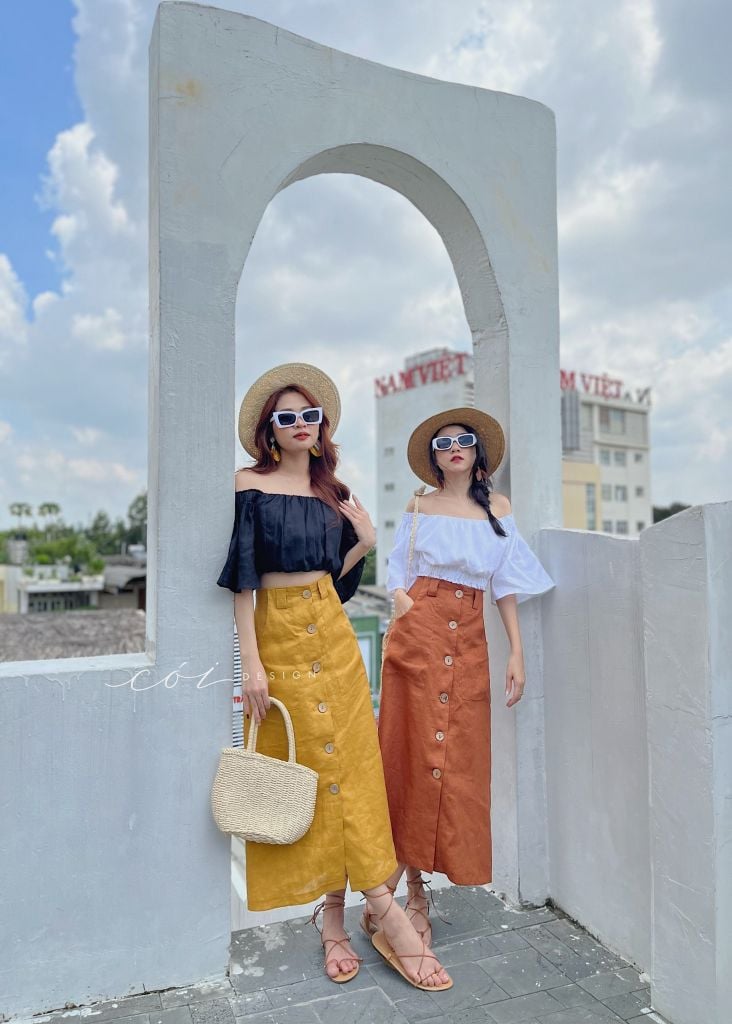 Chân váy TT Linen tưng premium Cói Design