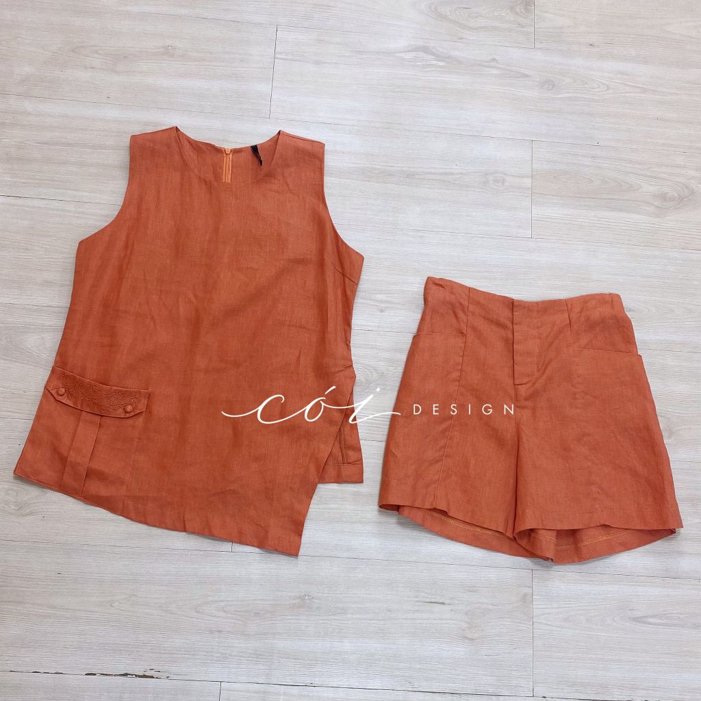 Set linen 1 túi thêu Cói Design