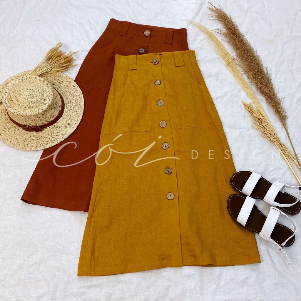 Chân váy TT Linen tưng premium Cói Design