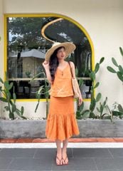 Chân váy bèo Linen tưng premiumCói Design