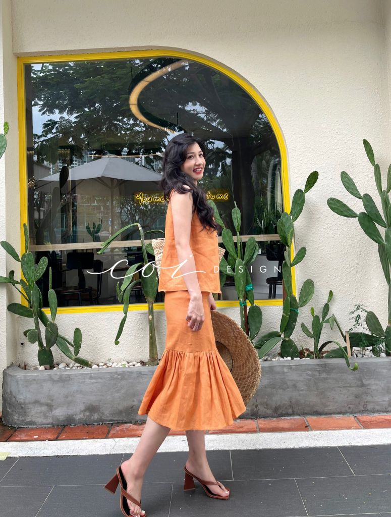 Chân váy bèo Linen tưng premiumCói Design