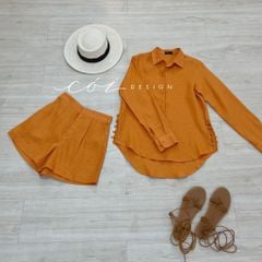 Quần short xếp ly linen Cói Design