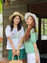 Áo linen thêu hoa cỏ Cói Design