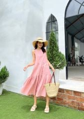 Đầm sát nách trơn tầng Linen tưng premium Cói Design