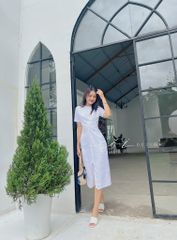 Đầm chéo eo linen tưng premium Cói Design