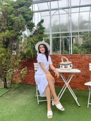 Đầm chéo eo linen tưng premium Cói Design