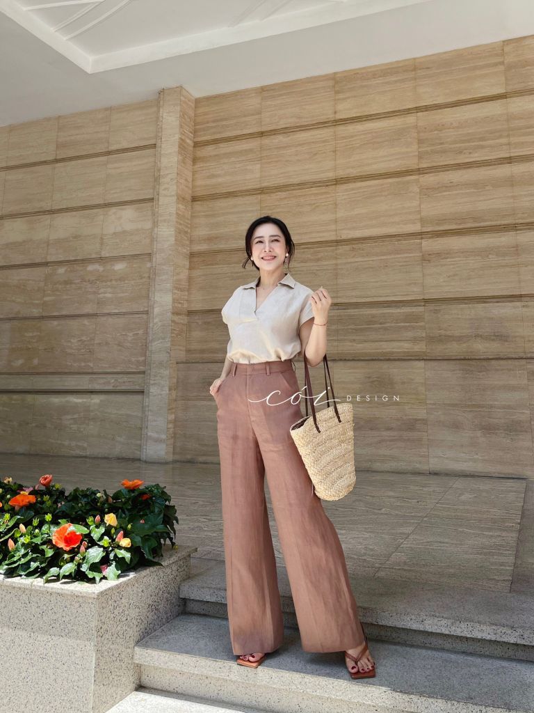 Quần suông linen tưng premium Cói Design