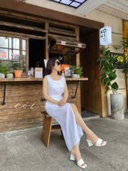 Đầm nút bọc sát nách Linen tưng premium Cói Design