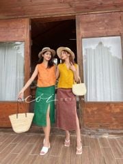 Áo sát nách nút bọc Linen tưng premium Cói Design