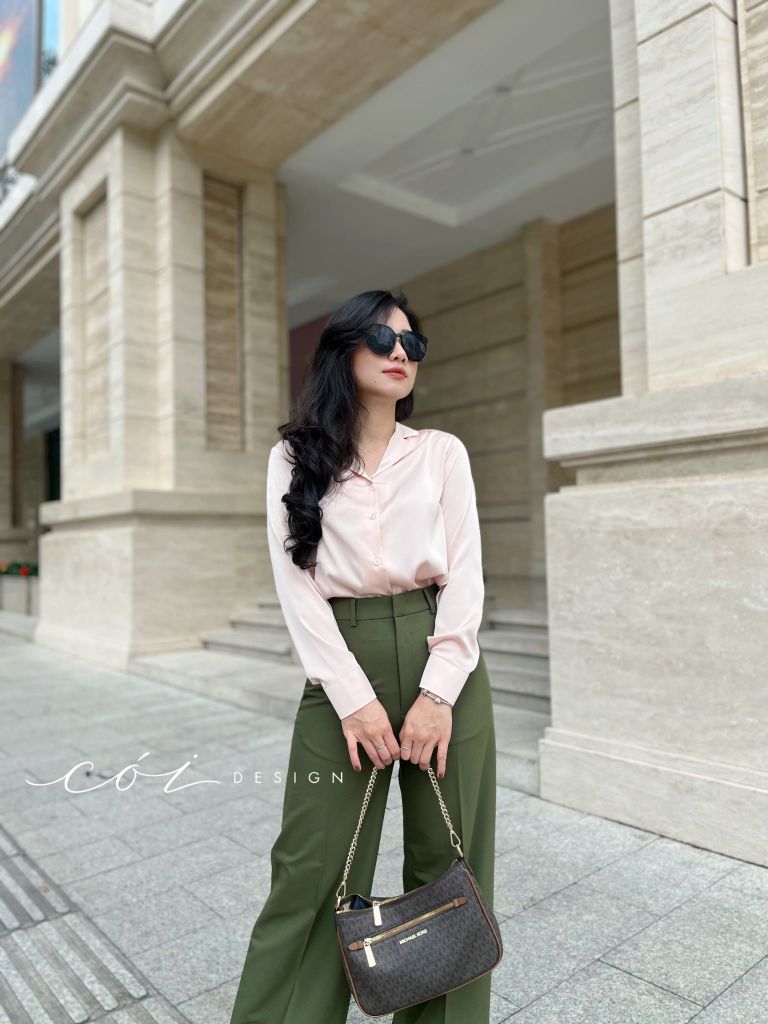 Áo lụa danton tay dài Cói Design