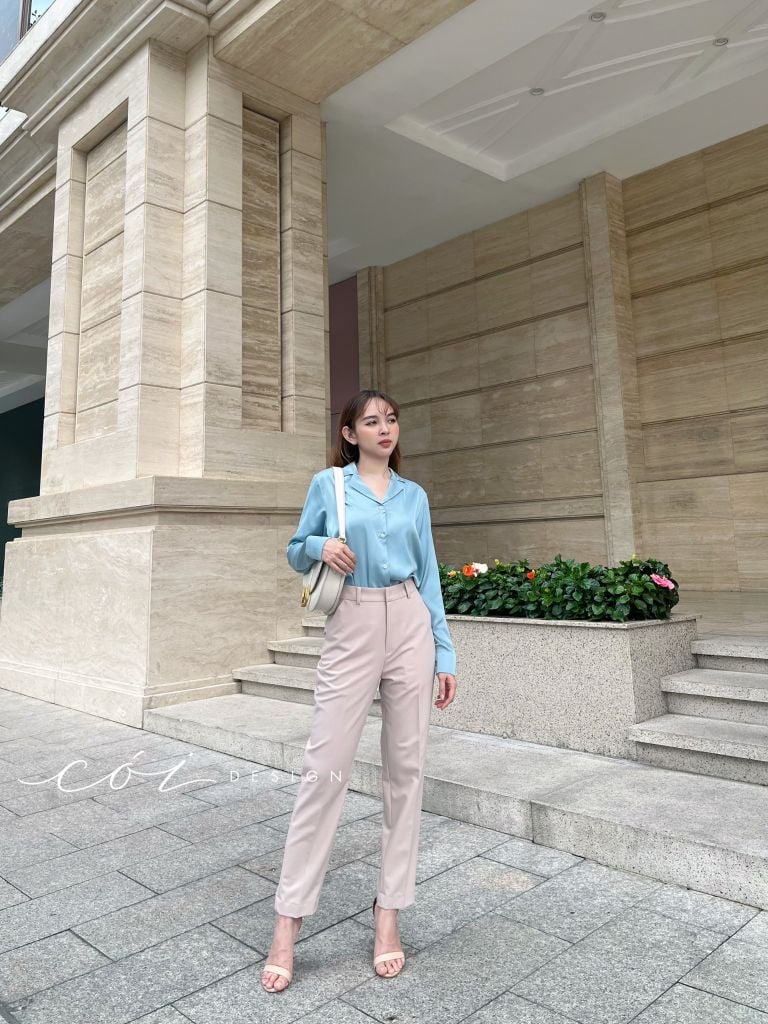 Áo lụa danton tay dài Cói Design