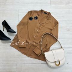 Áo lụa danton tay dài Cói Design