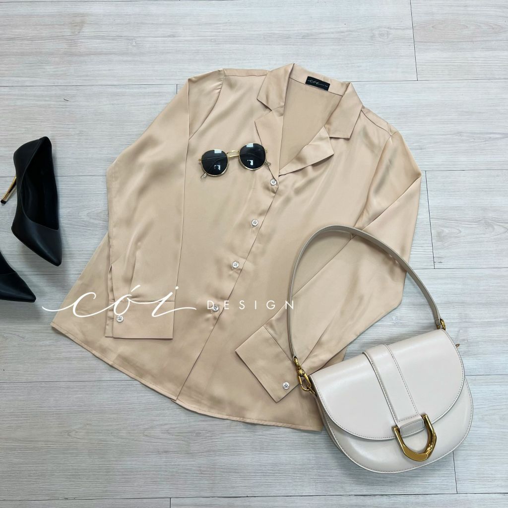 Áo lụa danton tay dài Cói Design