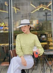 Áo linen tay phồng xếp nhún Cói Design