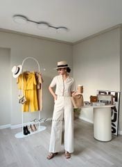 Set áo croptop quần suông linen Cói Design