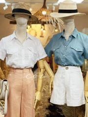 Áo 2 túi tay ngắn linen Cói Design