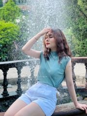Áo cổ lọ vải dập ly Cói Design