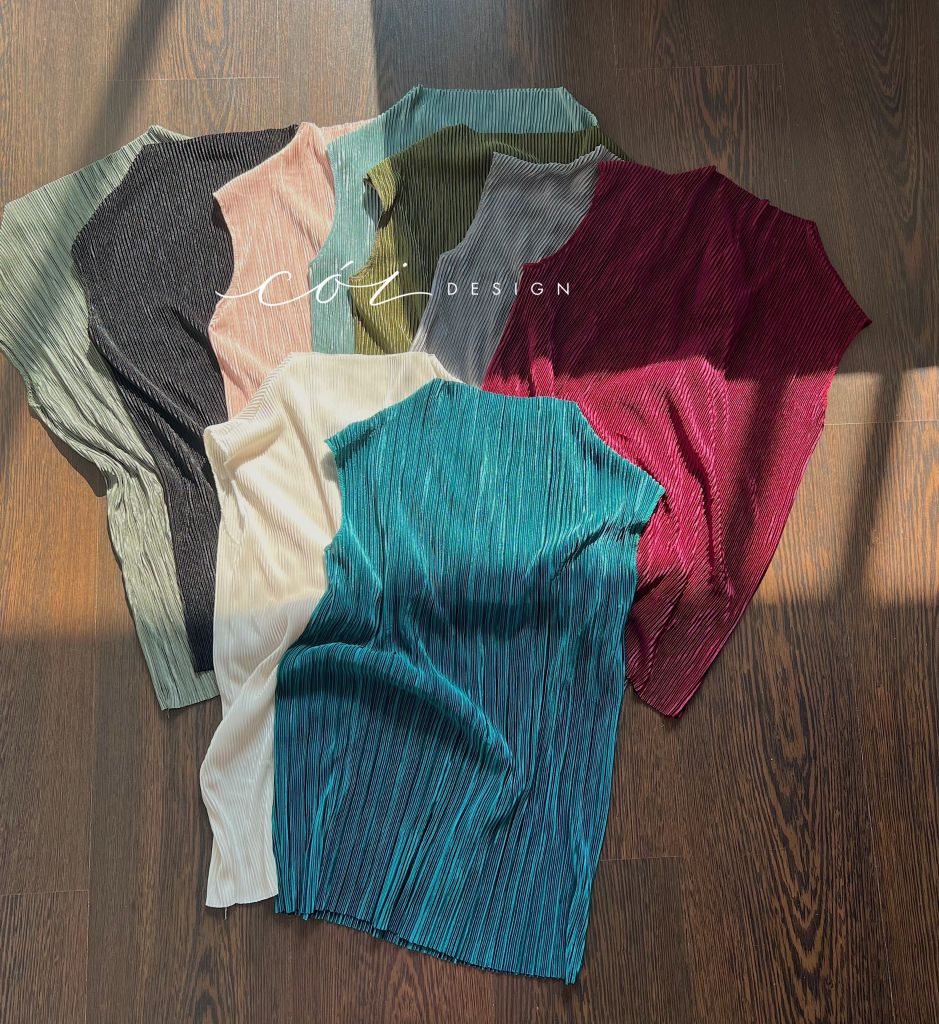 Áo cổ lọ vải dập ly Cói Design