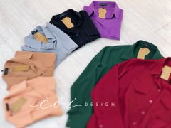 Áo sơ mi lụa 2 túi hộp Cói Design