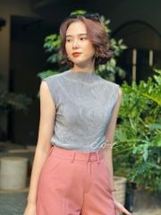 Áo cổ lọ vải dập ly Cói Design