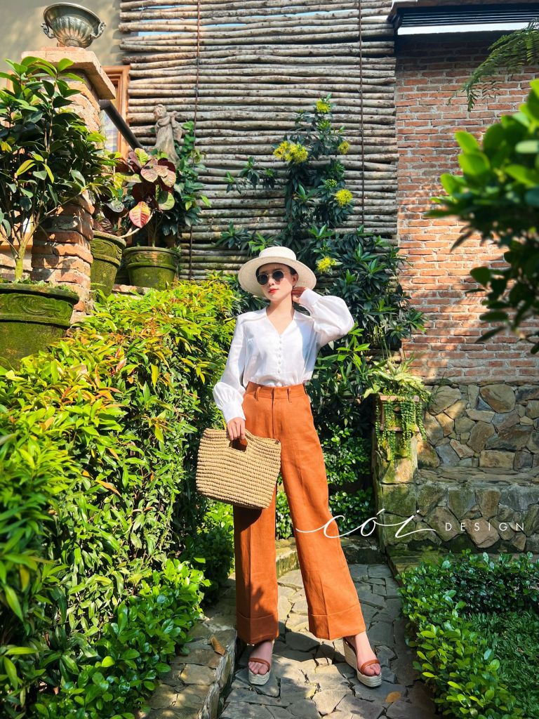 Quần suông linen lật lai Cói Design