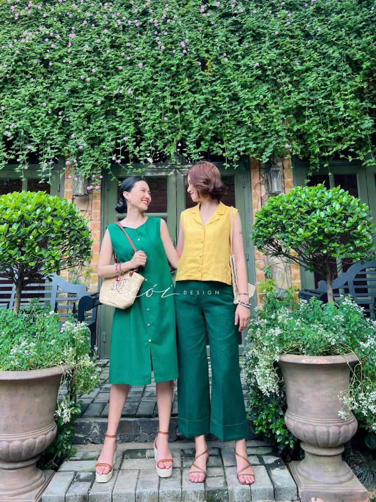 Quần suông linen lật lai Cói Design