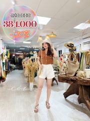 Áo croptop linen 2 túi hộp Cói Design