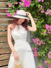 Đầm yếm xô họa tiết hoa nhí Cói Design