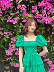 Đầm Boi cotton thêu khoét eo Cói Design