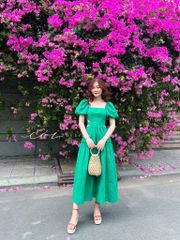 Đầm Boi cotton thêu khoét eo Cói Design