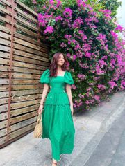 Đầm Boi cotton thêu khoét eo Cói Design