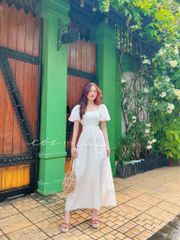 Đầm Boi cotton thêu khoét eo Cói Design