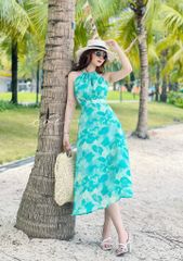 Đầm yếm khoét eo linen tơ Premium Cói Design