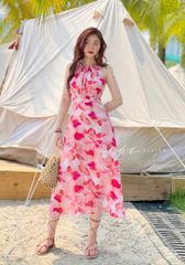 Đầm yếm khoét eo linen tơ Premium Cói Design