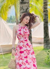 Đầm yếm khoét eo linen tơ Premium Cói Design