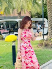 Đầm yếm khoét eo linen tơ Premium Cói Design