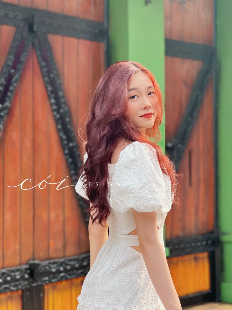 Đầm Boi cotton thêu khoét eo Cói Design