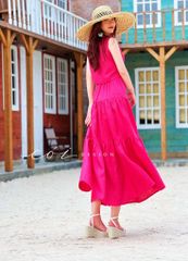 Áo sát nách nút bọc phối dây Linen tưng premium Cói Design