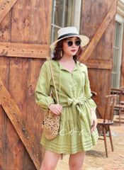 Chân váy linen xòe ngắn Cói Design
