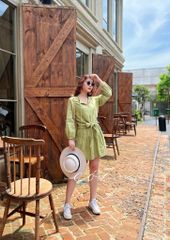 Áo cột nơ tay dài Cói Design