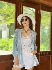Áo 2 dây nút dừa Linen tưng premium Cói Design