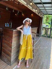 Chân váy hàng nút Linen tưng premium Cói Design