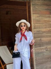 Áo sơ mi lệch vạt linen Cói Design