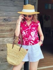 Áo sát nách nút bọc Linen tưng premium Cói Design